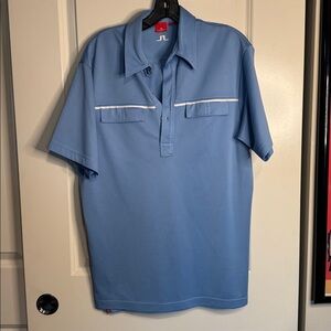J. Lindeberg Blue Polo Golf Shirt Men's Large